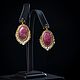 Order pink. Pink earrings with Rhodonite. 24-carat gold. Elena Potsepnya Jewelry. Livemaster. . Earrings Фото №3