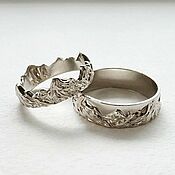 Свадебный салон handmade. Livemaster - original item Wedding couple rings - white gold 585 (Ob11). Handmade.
