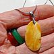 Amber white pendant made of Baltic amber flat on a chain. Pendant. BalticAmberJewelryRu Tatyana. My Livemaster. Фото №4