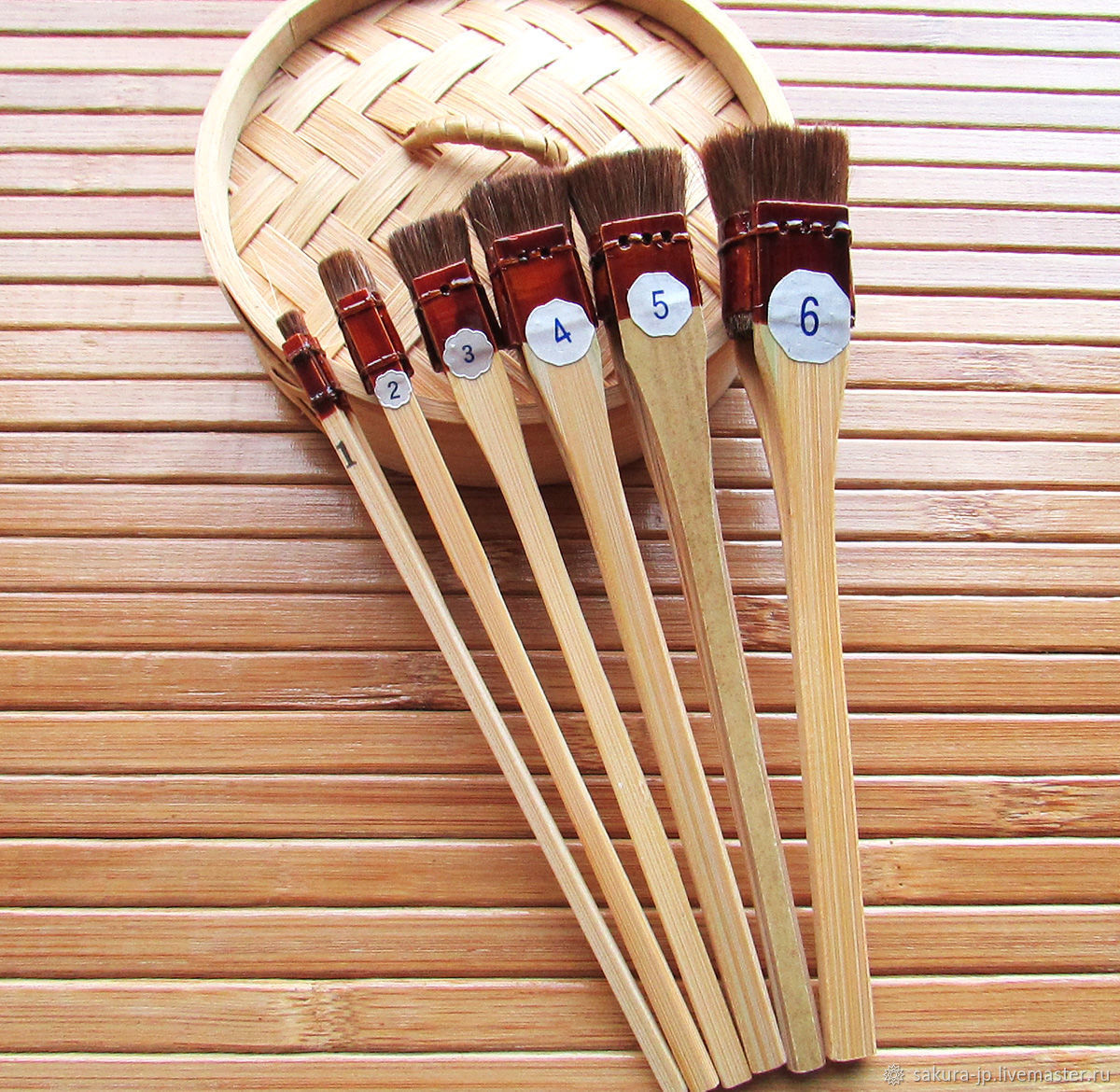 Japanese brushes for silk floristry cubic № 1,2,3,4,5,6,8 купить на