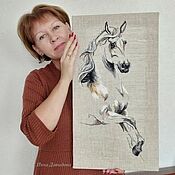 Картины и панно handmade. Livemaster - original item Wool paintings Horse panels on a stretcher for interior. Handmade.