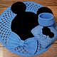Children's set Mickey mouse crochet Mat cushion basket. Pillow. knitted handmade rugs (kovrik-makrame). My Livemaster. Фото №4