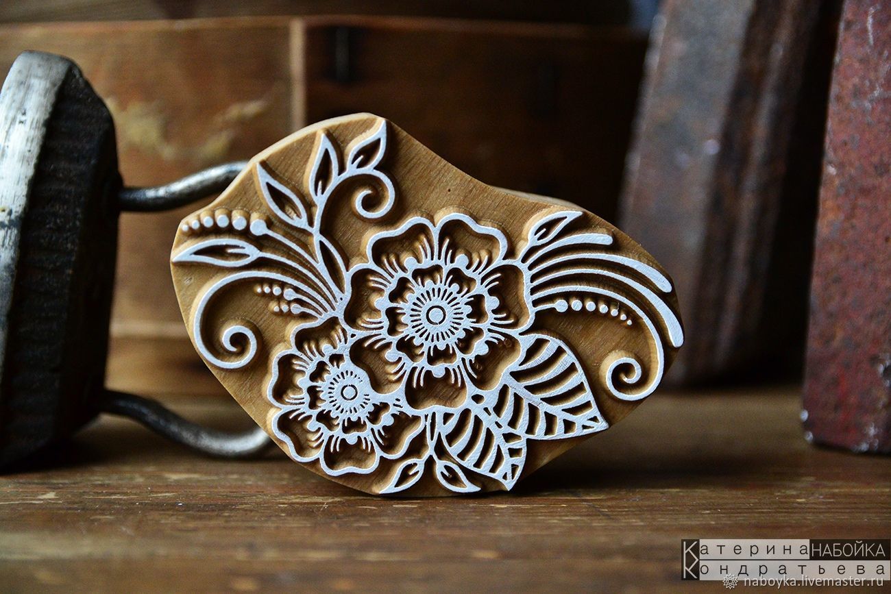 Штамп для печати на ткани, набойка. Цветок 18 в интернет-магазине на ...