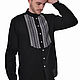 Мужская рубашка "Шопот" черная, Народные рубахи, Чернигов,  Фото №1