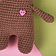 Knitted toys teddy bear brown small with a heart. Stuffed Toys. Вязаные игрушки - Ольга (knitlandiya). Online shopping on My Livemaster.  Фото №2