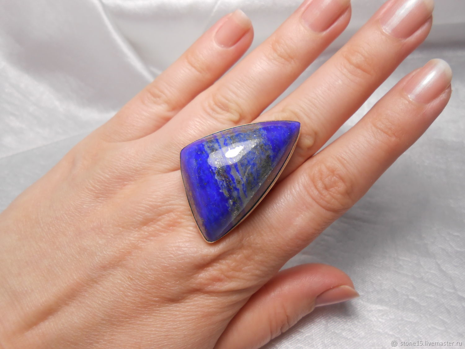 Кольцо с лазуритом "Шик" купить в интернет-магазине Ярмарка Мастеров по ...