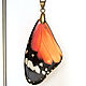 Resin Butterfly Wing Pendant Orange Black Resin Jewelry Set. Pendants. WonderLand. My Livemaster. Фото №5