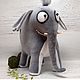 Rare, striped elephant soft toy grey elephant. Stuffed Toys. Dingus! Funny cats and other toys. My Livemaster. Фото №4