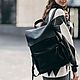 Кожаный рюкзак Тиаго в черном цвете, Рюкзаки, Гатчина,  Фото №1
