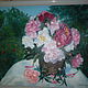 Oil painting flowers landscape 'Peonies in the country', Pictures, Murmansk,  Фото №1