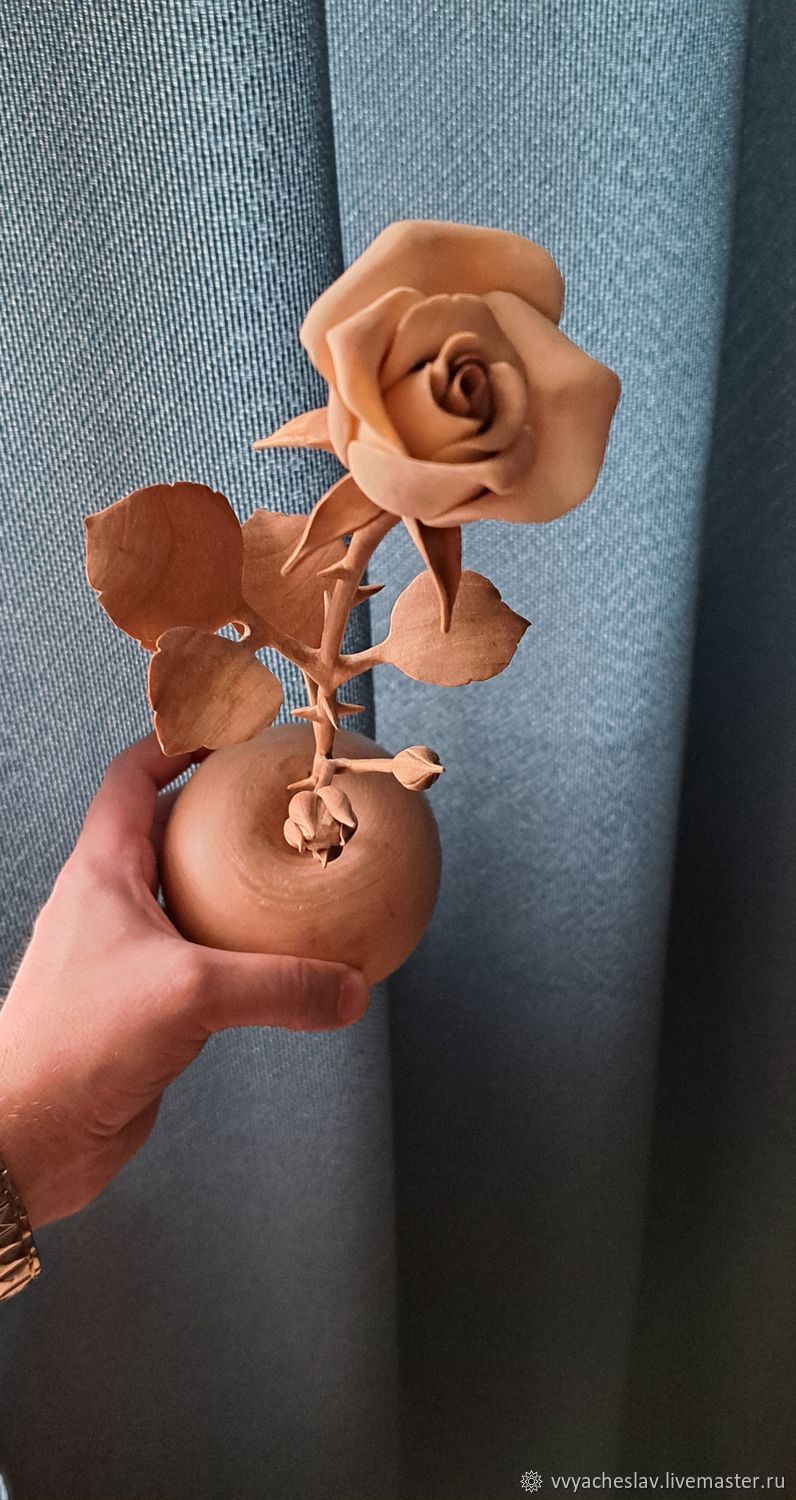 Роза из дерева в интернет-магазине Ярмарка Мастеров по цене 5000 ...