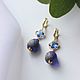 Classic Royal Blue Earrings. Earrings. Hand made by Zavizion Elena. Online shopping on My Livemaster.  Фото №2