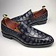 Men's loafers, made of genuine crocodile leather, in dark gray color!. Loafers. SHOES&BAGS. Online shopping on My Livemaster.  Фото №2