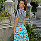 Order American Cotton Vacation Skirt, Summer Blue Cotton Skirt. mozaika-rus. Livemaster. . Skirts Фото №3