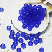 Материалы для творчества handmade. Livemaster - original item Round Beads 40 pcs 4 mm Blue Matte. Handmade.