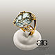 Gold ring with Topaz and CZ. 585, Rings, Moscow,  Фото №1