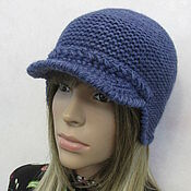 Аксессуары handmade. Livemaster - original item Knitted cap in denim color, Scandinavia.. Handmade.