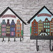 Для дома и интерьера handmade. Livemaster - original item Key holders wall: Set for hallway. Housekeeper and hanger Amsterdam. Handmade.
