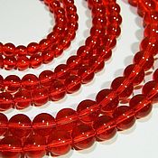 Материалы для творчества handmade. Livemaster - original item Quartz 8,10 mm color red, quartz glass. per piece. Handmade.
