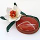 Brooch leather daffodil with carnelian, Brooches, Moscow,  Фото №1