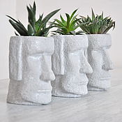 Цветы и флористика handmade. Livemaster - original item Moai Small Concrete planters for succulents. Handmade.