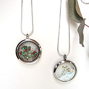 Украшения handmade. Livemaster - original item Transparent Pendant Flowers Forest Pendant in Silver Living Memory Locket. Handmade.