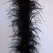 Материалы для творчества handmade. Livemaster - original item Ostrich feather boa 1.8 m black - 3 strands (three-stranded). Handmade.