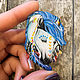 Brooch ' White horse, blue, Indian, Boho style, bright'. Brooches. greenfox-23. Online shopping on My Livemaster.  Фото №2