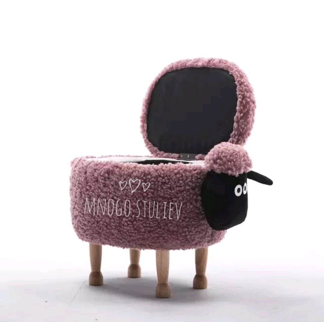 Коробка с барашком. Пуф барашек Шон. Пуф Shaggy Sheep Storage Stool с. Пуф Овечка. Банкетка барашек.