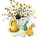 EASTER. Knitting. Easter bunnies! (set - 3 pcs.). Easter souvenirs. Cross stitch and beads!. My Livemaster. Фото №8
