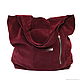 Shopper Bag Suede Bordeaux Bag Large Bag String Bag Shopper T-shirt. Sacks. BagsByKaterinaKlestova (kklestova). Online shopping on My Livemaster.  Фото №2