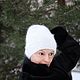 Вязаная белая шапка, Пушистая шапка из ангоры с люрексом. Шапки. Belkahats / Шапки, медведи / Мария. Интернет-магазин Ярмарка Мастеров.  Фото №2