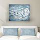 Oil painting 'Swans' painting to order, Pictures, Elektrostal,  Фото №1