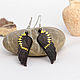 Wood black angel wing earrings. Earrings. Spirit of tree. Online shopping on My Livemaster.  Фото №2