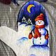 МК: рисунок шерстью Снеговика. Мокрое валяние. Варежки. Durygina Elena. Ярмарка Мастеров.  Фото №5