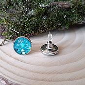 Украшения handmade. Livemaster - original item Stud earrings, with mother of pearl.Blue. Handmade.