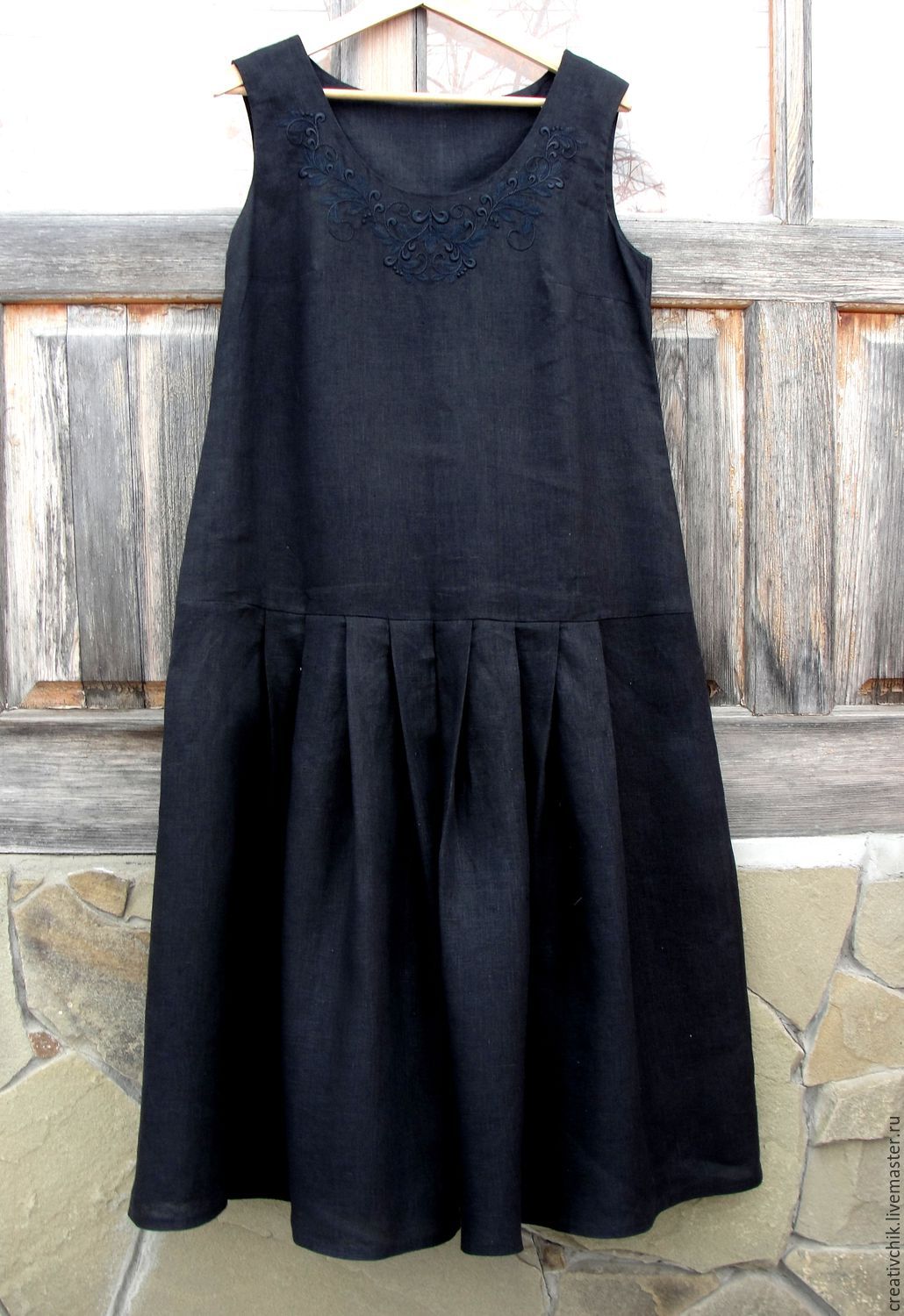 Black Linen Summer Dress