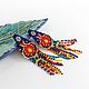 Bright Garnet Earrings Beaded earrings in hippie style. Earrings. Handmade by Svetlana Sin. My Livemaster. Фото №6