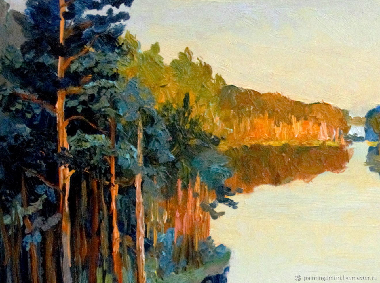 Какие краски использует художник для выражения чувств в картине лесистый берег