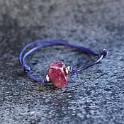 Украшения handmade. Livemaster - original item Lace bracelet with natural pink tourmaline. Handmade.