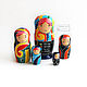 Souvenirs: Set of matryoshka dolls 5 places ' Abstract color', Gift Boxes, Penza,  Фото №1