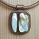 Order Chalker angel mother of pearl in leather. Marina Lambrozo leather and stone. Livemaster. . Pendants Фото №3