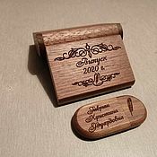 Сувениры и подарки handmade. Livemaster - original item stick: Wooden flash drive with engraving in a box, a gift made of wood. Handmade.