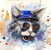 Картины и панно handmade. Livemaster - original item Painting Cat rocker a gift to a man. Handmade.