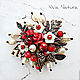 Brooch "Scarlet flower". Brooches. Viva Natura. Jewelry by Ekaterina. Online shopping on My Livemaster.  Фото №2