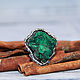 Ring 925 Sterling silver corduroy malachite IV0093. Rings. Sunny Silver. My Livemaster. Фото №6