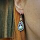 Серьги голубые жемчужные. Серьги классические. Selena Di украшения wire wrap. Интернет-магазин Ярмарка Мастеров.  Фото №2