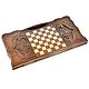  Handmade carved backgammon 'Samson' large. Backgammon and checkers. obsigift. My Livemaster. Фото №4
