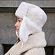 Заказать Ушанка из шиншиллового кролика рекс. Студия меха Марины Ласкажевской (sibmeh55). Ярмарка Мастеров. . Шапка-ушанка Фото №3
