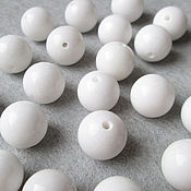 Материалы для творчества handmade. Livemaster - original item White agate 12 mm (imitation), 28951208 beads ball smooth. Handmade.
